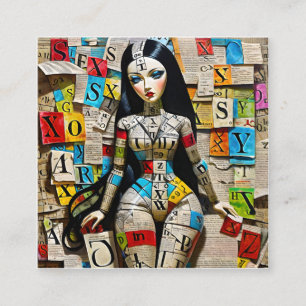 Detailed crosswords are the perfect doll for those square business card