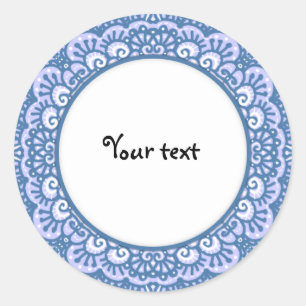Detailed Doodle Design - customisable Classic Round Sticker