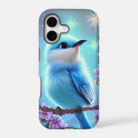 Detailed Fantasy Cute Kawaii baby blue bird
