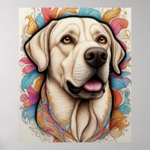Detailed Fantasy Labrador Retriever Art