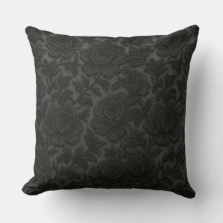Detailed floral income in black desing cushion