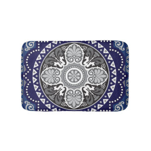 Detailed Floral Scarf Paisley Design Bath Mat