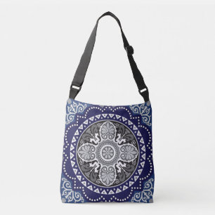 Detailed Floral Scarf Paisley Design Crossbody Bag