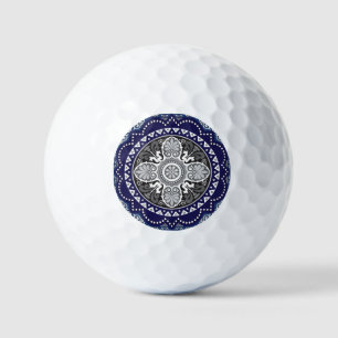 Detailed Floral Scarf Paisley Design Golf Balls