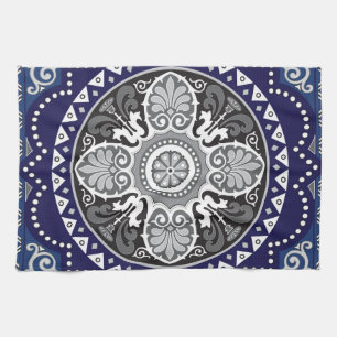 Detailed Floral Scarf Paisley Design Tea Towel