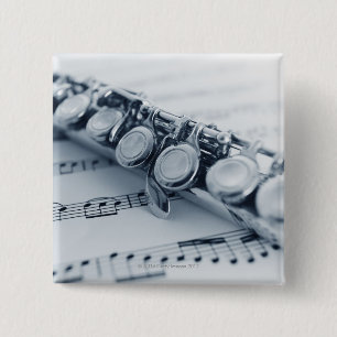 Detailed Flute 15 Cm Square Badge