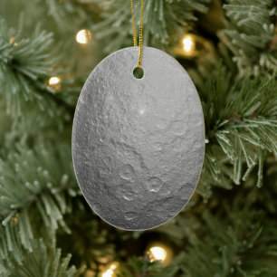 Detailed Full Moon Photo High-Res Lunar Surface Ceramic Ornament