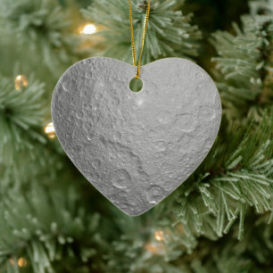Detailed Full Moon Photo High-Res Lunar Surface Ceramic Tree Decoration