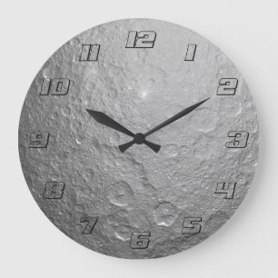 Detailed Full Moon Photo High-Res Lunar Surface Large Clock