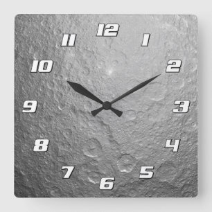 Detailed Full Moon Photo High-Res Lunar Surface Square Wall Clock