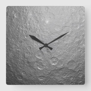 Detailed Full Moon Photo   High-Res Lunar Surface Square Wall Clock