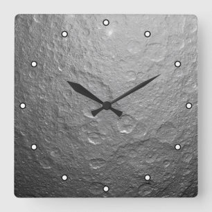 Detailed Full Moon Photo High-Res Lunar Surface Square Wall Clock
