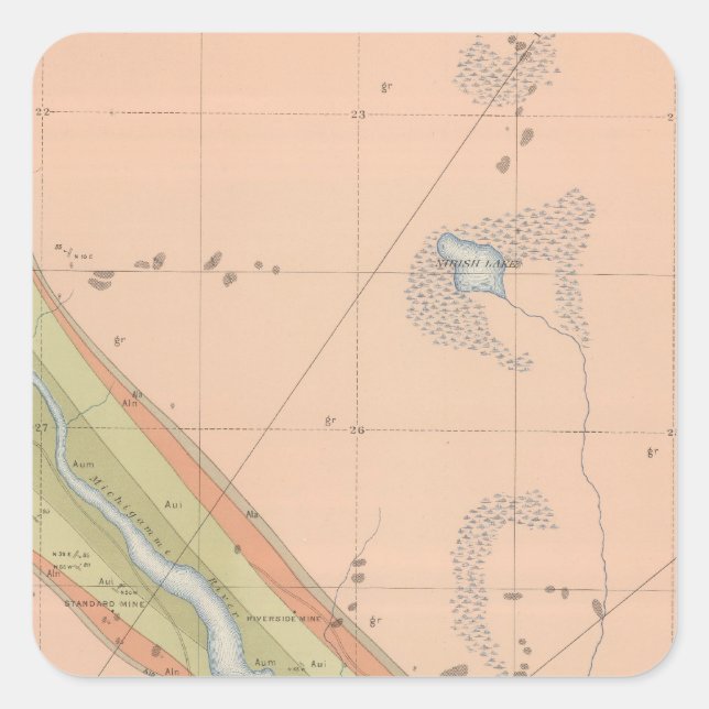 Detailed Geology Sheet X Square Sticker (Front)