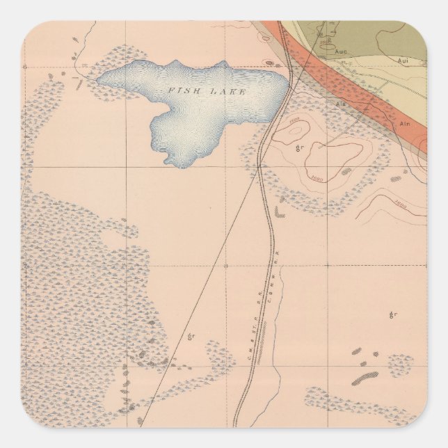 Detailed Geology Sheet XIII Square Sticker (Front)