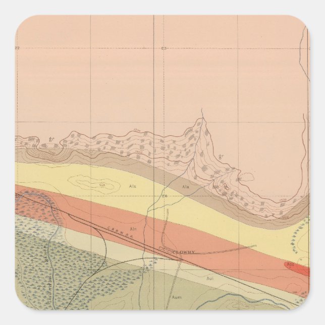 Detailed Geology Sheet XVI Square Sticker (Front)