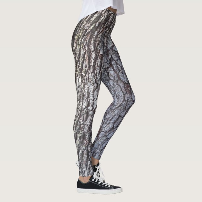 Detailed grey and brown ancient oak bark leggings (Right)