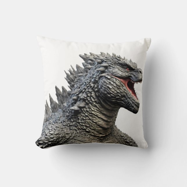 Detailed Head of Roaring Godzilla Monster Cushion (Front)