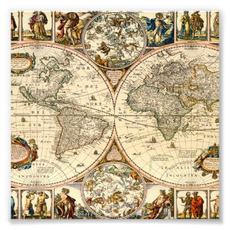 Detailed Historic Map Photo Print
