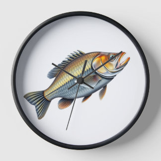 Detailed Illustration of an Australian Bass Fish Clock