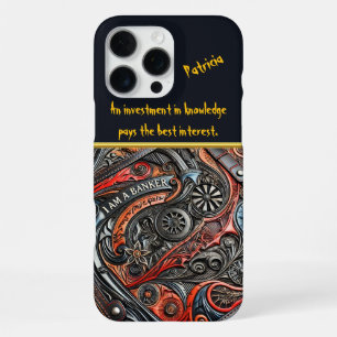 Detailed Leather Artwork Showcasing Banking Theme iPhone 16 Pro Max Case