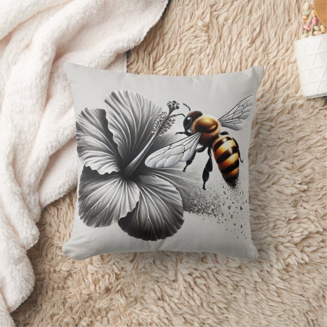 Detailed Macro View of a Honeybee Cushion (Blanket)