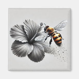 Detailed Macro View of a Honeybee Magnet