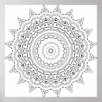 Detailed Mandala Colouring Page with Heart Motifs