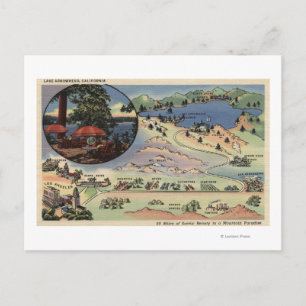 Detailed Map from LA to the Lake Postcard
