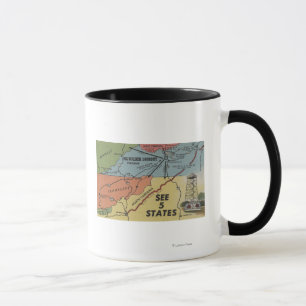 Detailed Map of 5 States - Big Walker Lookout, V Mug