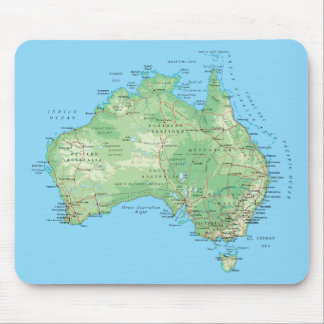 Detailed Map of Australia Mouse Pad