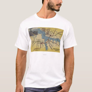 Detailed Map of Norfolk-Portsmouth Bridge Tunnel T-Shirt