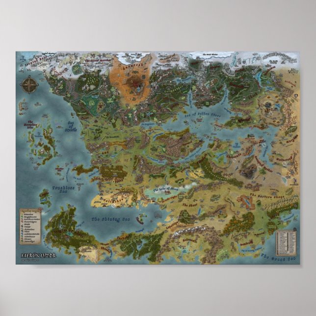 Detailed Map of the Forgotten Realms  Poster (Front)