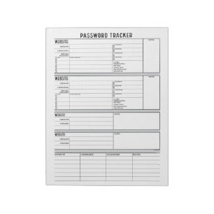 Detailed Password Tracker with 2-Step Verification Notepad