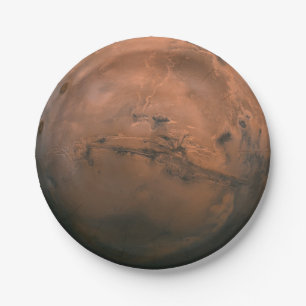 Detailed Planet Mars Topography Paper Plates