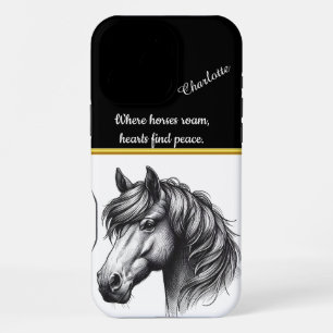 Detailed portrayal of a majestic horse's head iPhone 16 pro max case