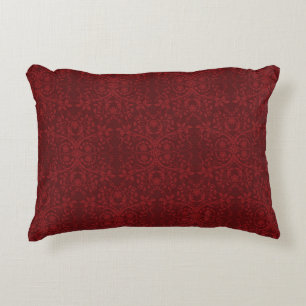 Detailed Red Floral Wallpaper Decorative Cushion