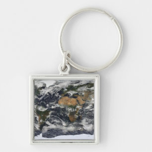 Detailed satellite view of Earth Key Ring
