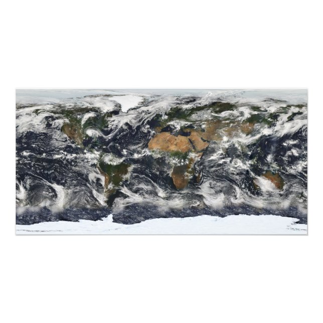 Detailed satellite view of Earth Photo Print (Front)