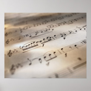 Detailed Sheet Music Poster