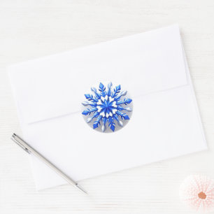 Detailed Snowflake Design Classic Round Sticker