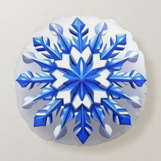 Detailed Snowflake Design Round Cushion