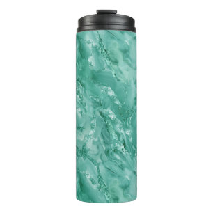 Detailed Swirling Marble-Like in Teal Green Thermal Tumbler