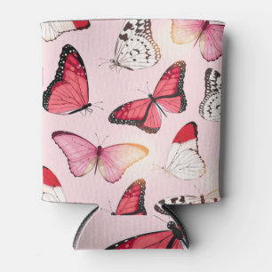Detailed Tropical Butterfly: Vintage Pattern Can Cooler