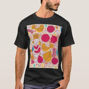 Detailed Vintage Floral Pattern Design T-Shirt