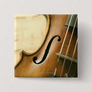 Detailed Violin 15 Cm Square Badge