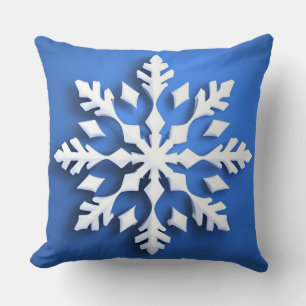 Detailed White Snowflake Design Cushion
