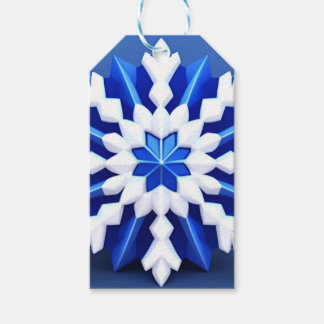 Detailed White Snowflake Design Gift Tags