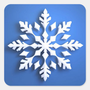 Detailed White Snowflake Design Square Sticker