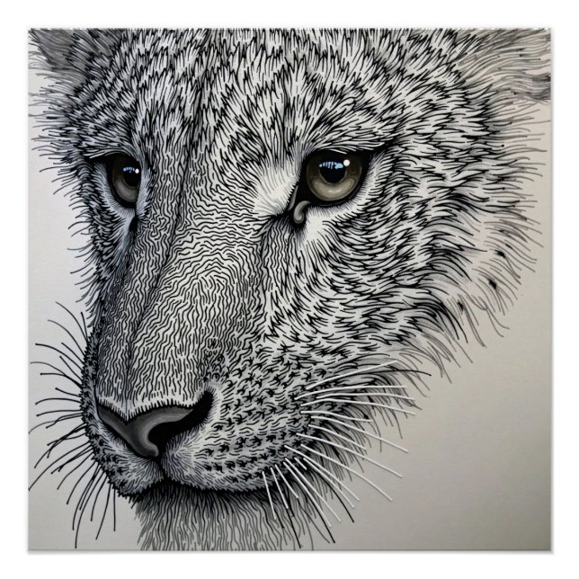 Detailed Wolf Gaze Poster (Front)