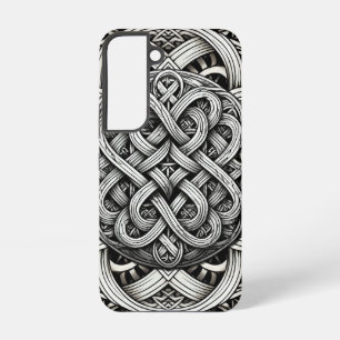 Detaillierte Schwarz-Weißer keltischer Knoten 0001 Samsung Galaxy Case